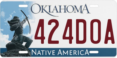OK license plate 424DOA