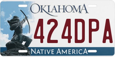 OK license plate 424DPA
