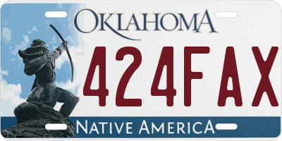 OK license plate 424FAX