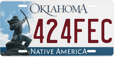 OK license plate 424FEC