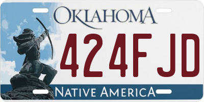 OK license plate 424FJD