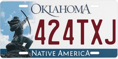 OK license plate 424TXJ