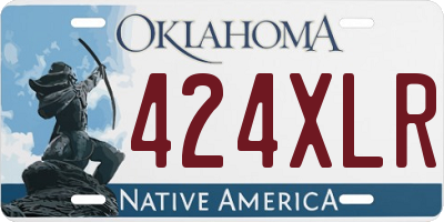 OK license plate 424XLR