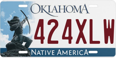 OK license plate 424XLW