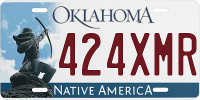 OK license plate 424XMR