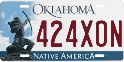 OK license plate 424XON