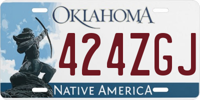 OK license plate 424ZGJ