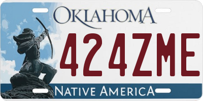 OK license plate 424ZME