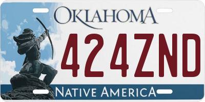 OK license plate 424ZND