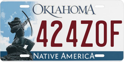 OK license plate 424ZOF