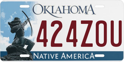 OK license plate 424ZOU