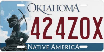 OK license plate 424ZOX