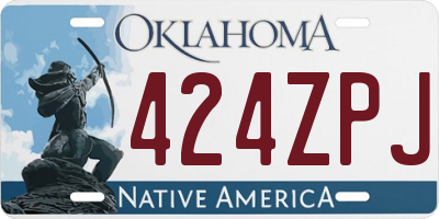 OK license plate 424ZPJ