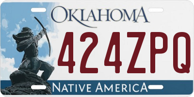 OK license plate 424ZPQ