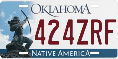 OK license plate 424ZRF