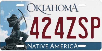 OK license plate 424ZSP