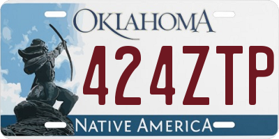 OK license plate 424ZTP