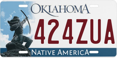 OK license plate 424ZUA