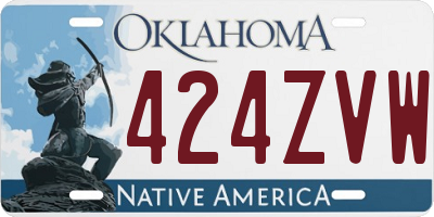 OK license plate 424ZVW