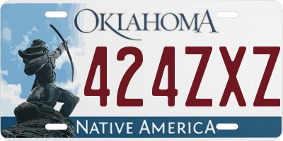 OK license plate 424ZXZ