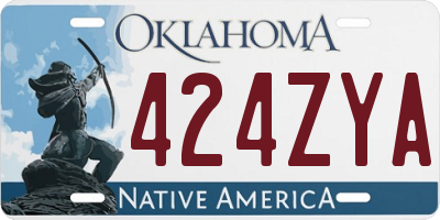 OK license plate 424ZYA