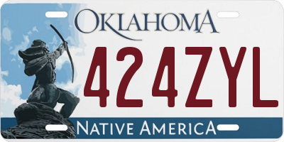 OK license plate 424ZYL