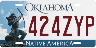 OK license plate 424ZYP