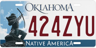 OK license plate 424ZYU