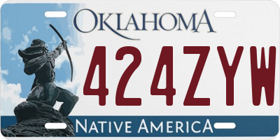 OK license plate 424ZYW