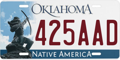 OK license plate 425AAD