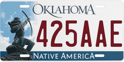 OK license plate 425AAE