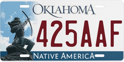 OK license plate 425AAF