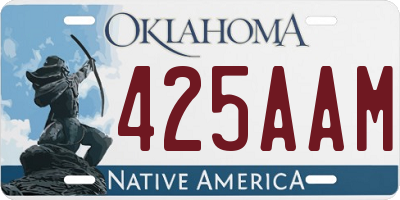 OK license plate 425AAM