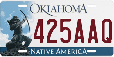 OK license plate 425AAQ