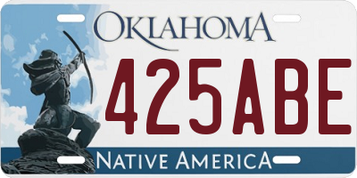 OK license plate 425ABE