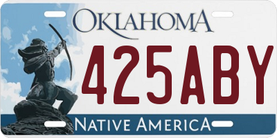OK license plate 425ABY