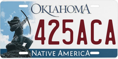 OK license plate 425ACA