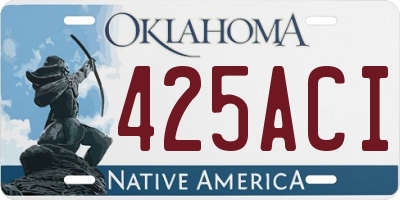 OK license plate 425ACI