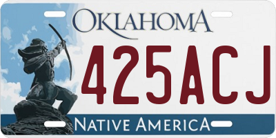 OK license plate 425ACJ