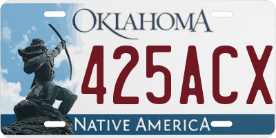 OK license plate 425ACX