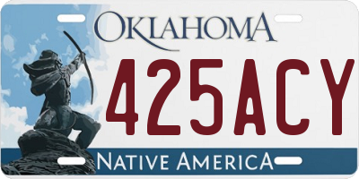 OK license plate 425ACY