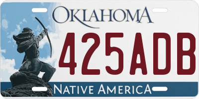 OK license plate 425ADB