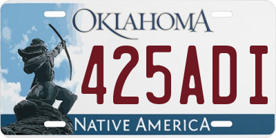 OK license plate 425ADI