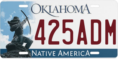 OK license plate 425ADM