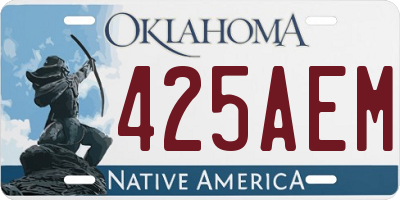 OK license plate 425AEM