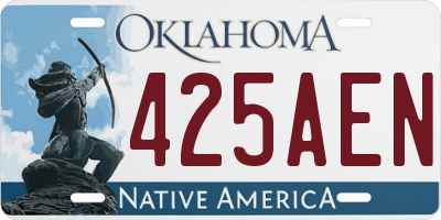 OK license plate 425AEN