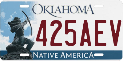 OK license plate 425AEV