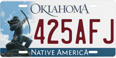 OK license plate 425AFJ