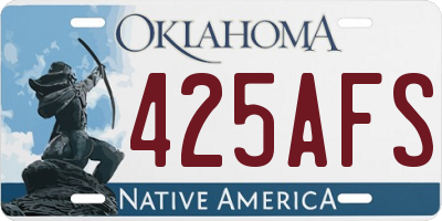 OK license plate 425AFS