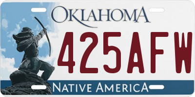 OK license plate 425AFW